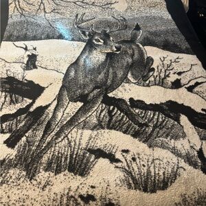 Vintage San Marcos Black and Grey Blanket/Cobija